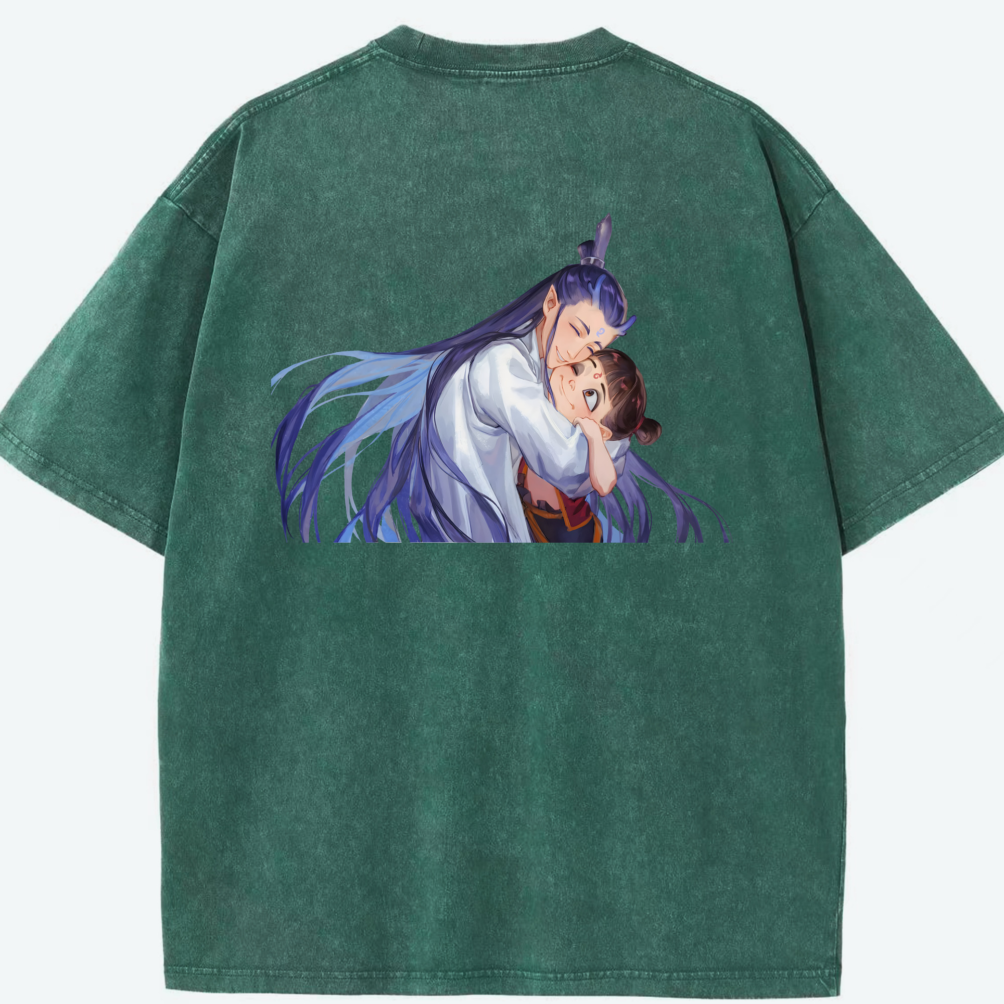 （画像用） Ne Zha 2 ナタ 魔童の大暴れ 綿100% ヴィンテージ風 半袖Tシャツ（背面プリント）